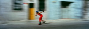 Woman on rollerblades