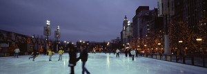 Ice skaters in Grant Park
