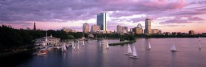 Boats at dusk in Boston