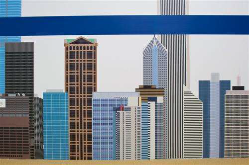 Chicago's skyline with CTA Blue Line