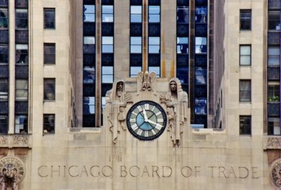 Clock on the Chicago Board of Trade Building