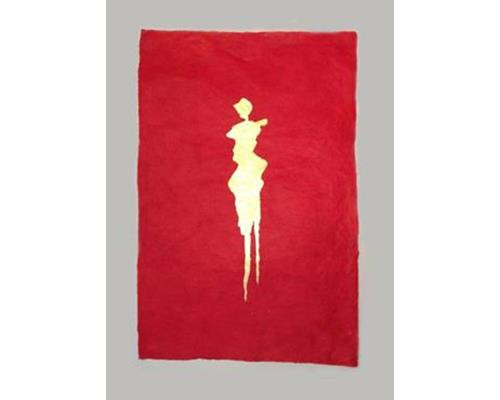 Colombine-handmade-rag-paper-with-24k-gold-leafe-figure-30-in.-x-24-in.